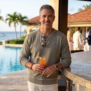 TOMMY BAHAMA Men’s Light Gray Tobago Bay Pullover Sweatshirt SZ XXXL Blue Marlin